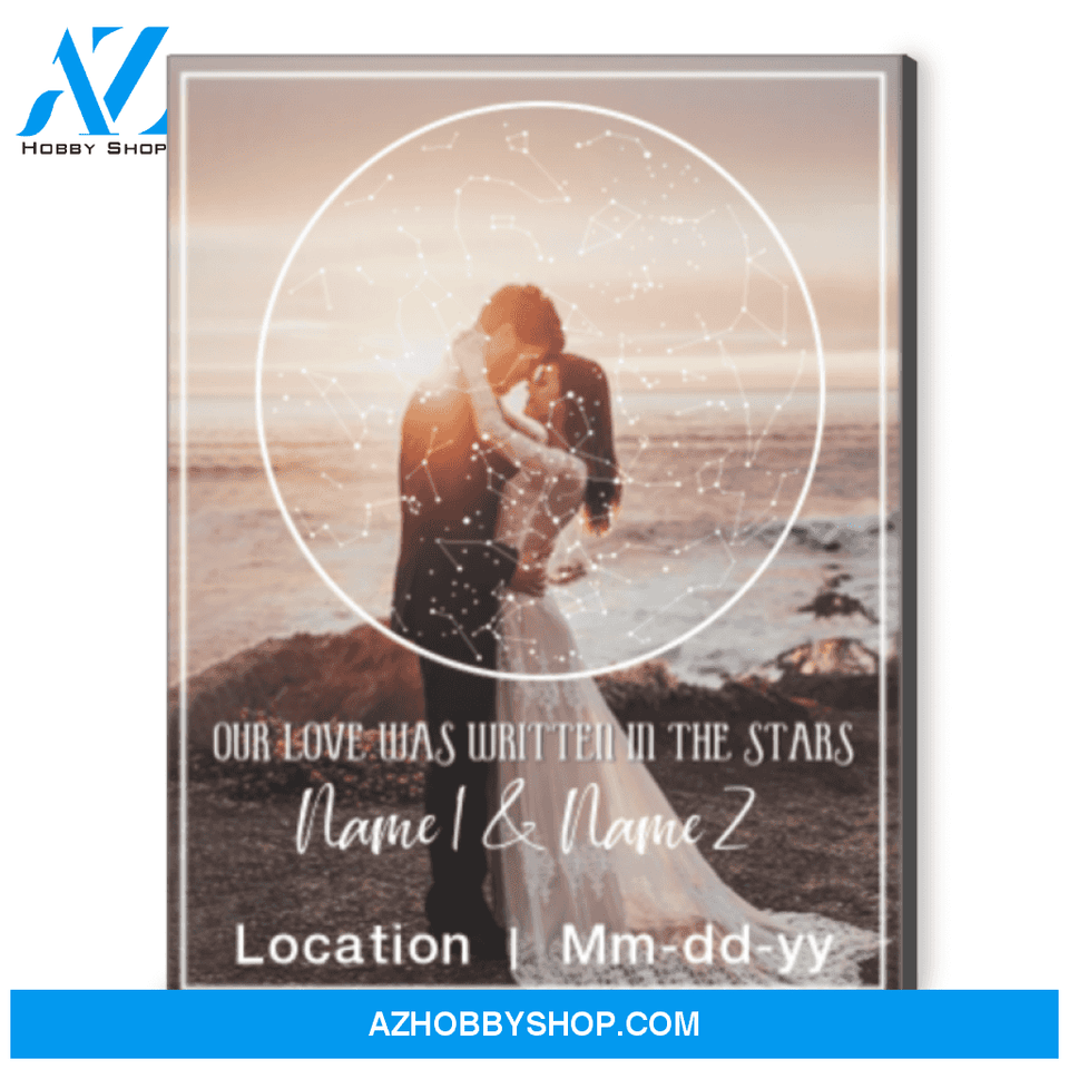 Wedding Star Map Gift Personalized Photo Gift Canvas Print Wall Art