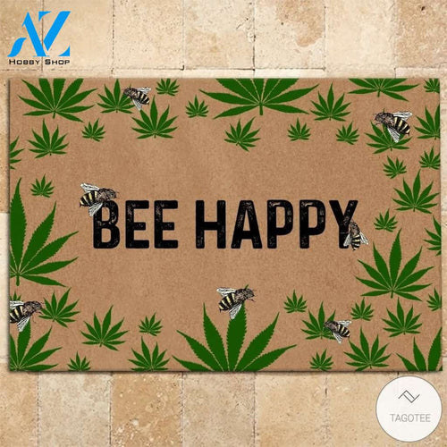 Weed Bee Happy Doormat