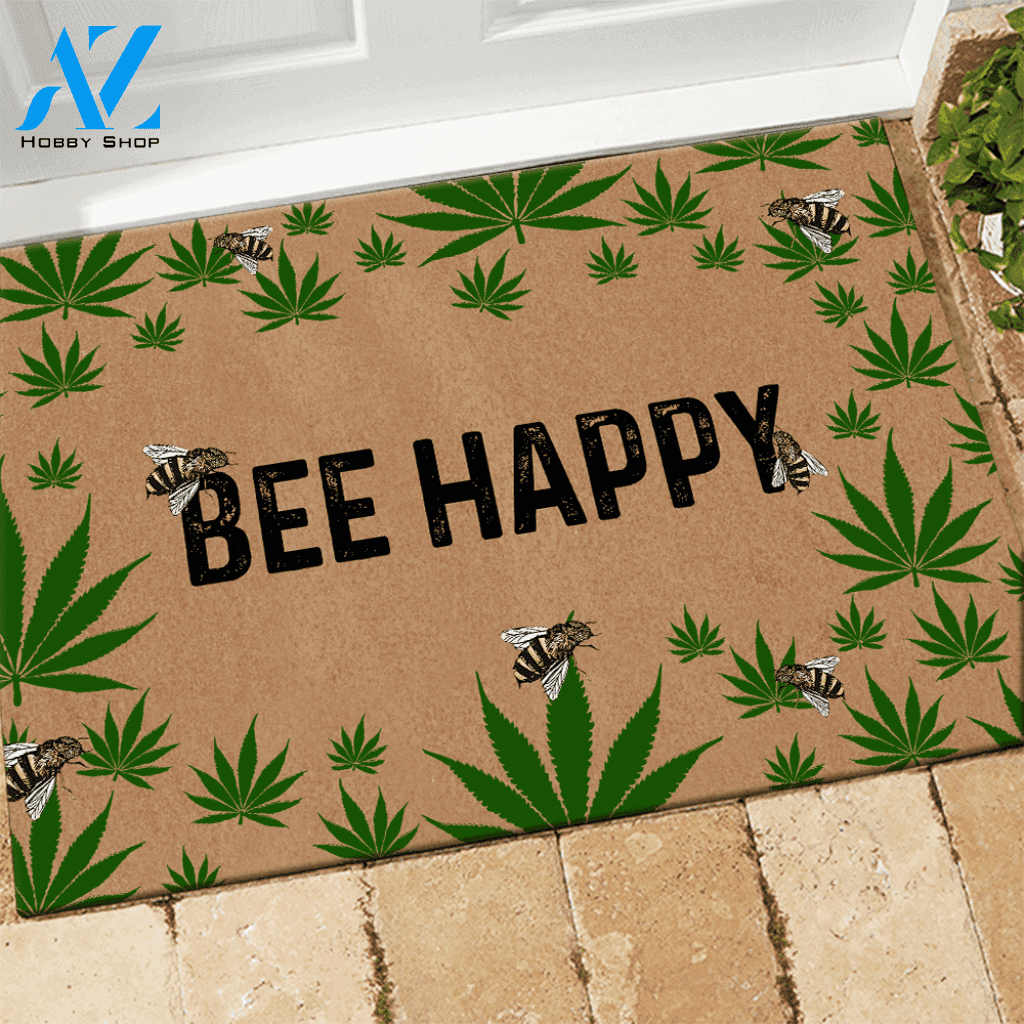 Weed Doormat Bee Happy | Welcome Mat | House Warming Gift