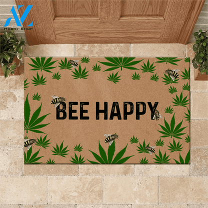 Weed Doormat Bee Happy | Welcome Mat | House Warming Gift