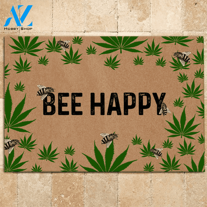 Weed Doormat Bee Happy | Welcome Mat | House Warming Gift