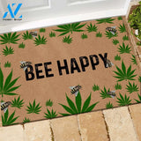 Weed Doormat Bee Happy | Welcome Mat | House Warming Gift | Christmas Gift Decor