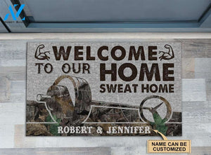 Weightlifting Camo Sweat Home Custom Doormat | Welcome Mat | House Warming Gift