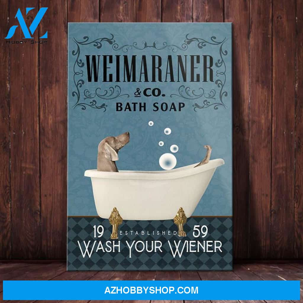 Weimaraner Dog Bath Soap Company Canvas Wall Art, Wall Decor Visual Art