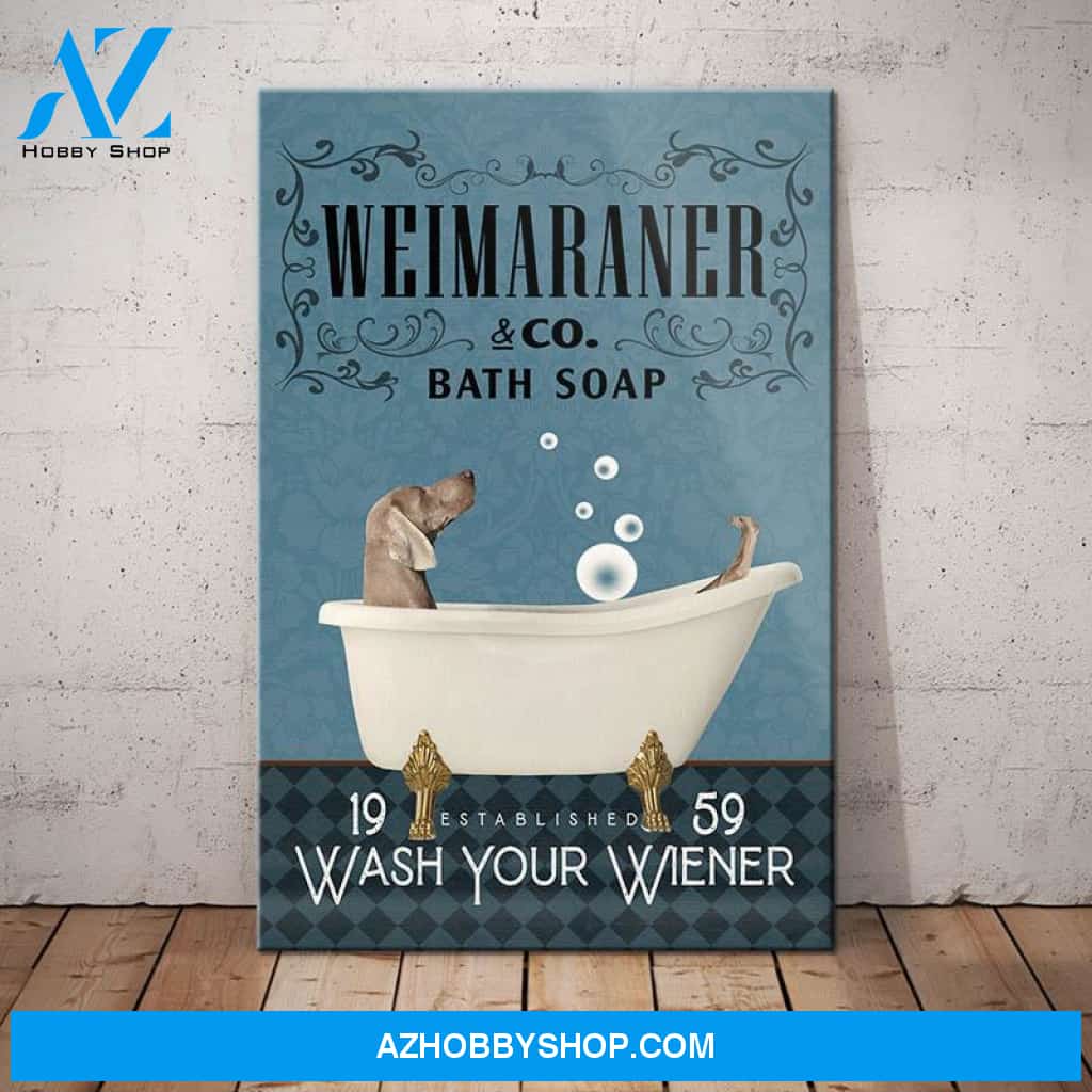 Weimaraner Dog Bath Soap Company Canvas Wall Art, Wall Decor Visual Art