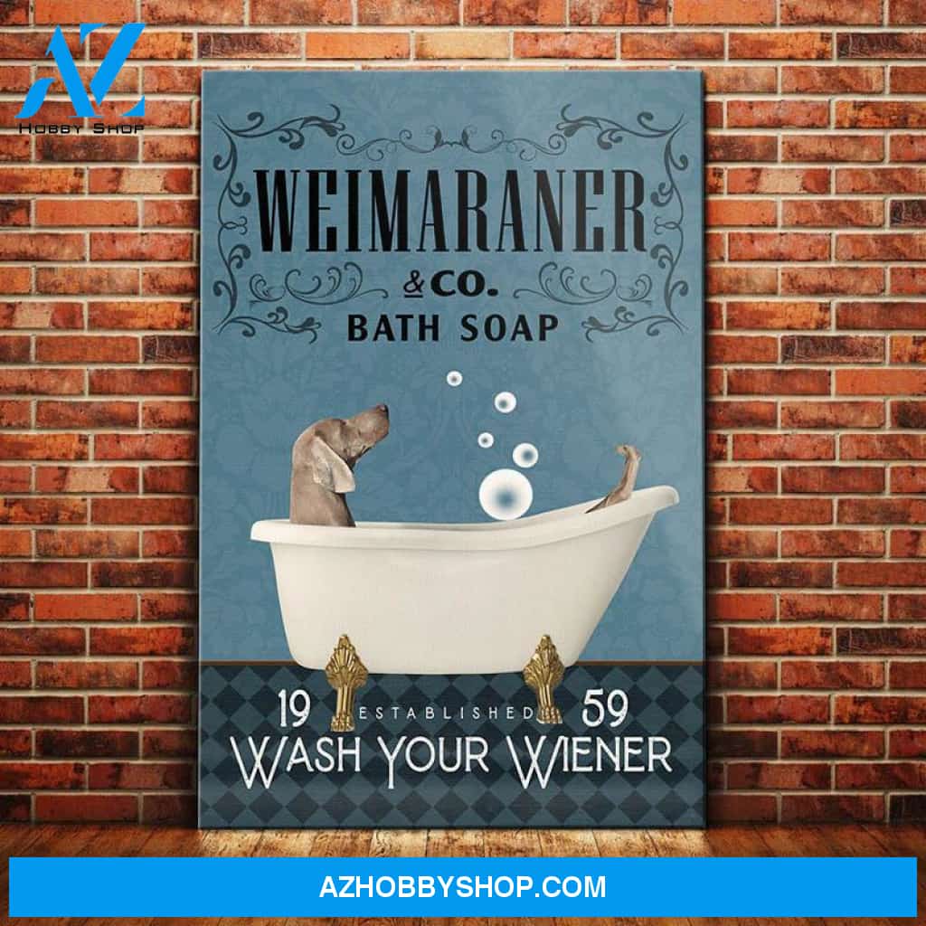Weimaraner Dog Bath Soap Company Canvas Wall Art, Wall Decor Visual Art
