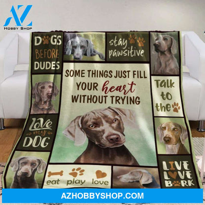 Weimaraner Dog Fleece Blanket Weimaraner Dog Fleece Blanket