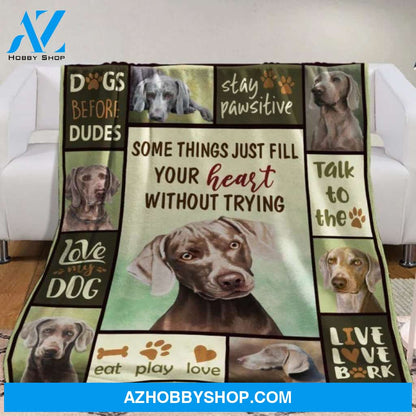 Weimaraner Dog Fleece Blanket Weimaraner Dog Fleece Blanket