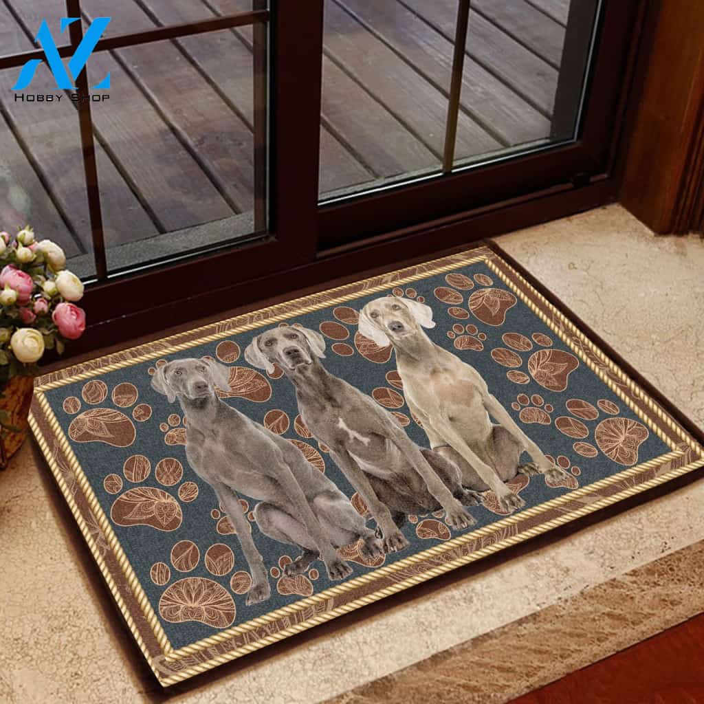 Weimaraner Flower Paw - Dog Doormat | Welcome Mat | House Warming Gift