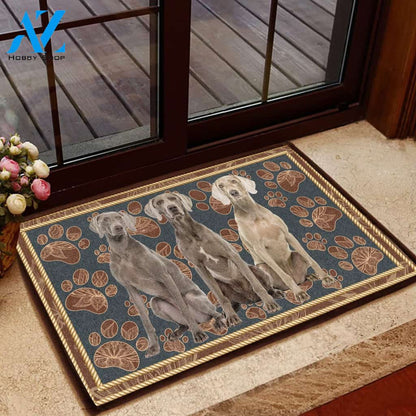 Weimaraner Flower Paw - Dog Doormat Welcome Mat House Warming Gift Home Decor Gift for Dog Lovers Funny Doormat Gift Idea