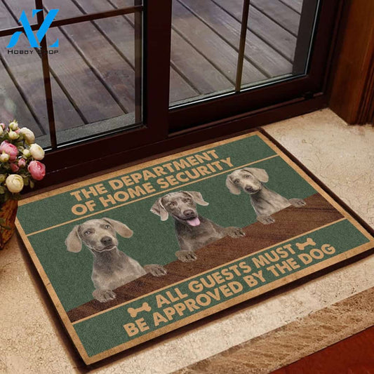 Weimaraner Home Security - Dog Doormat Welcome Mat House Warming Gift Home Decor Gift for Dog Lovers Funny Doormat Gift Idea