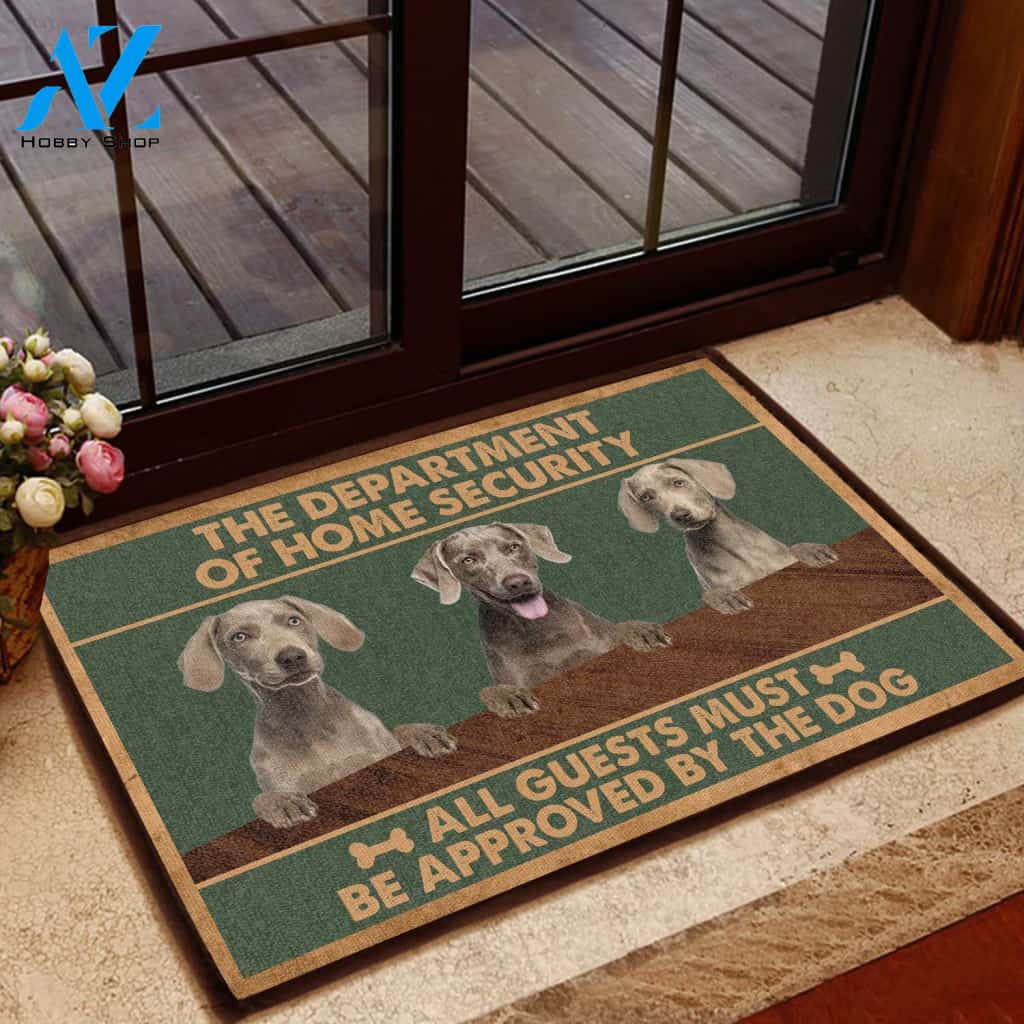 Weimaraner Home Security T1308 - Door Mat | Welcome Mat | House Warming Gift