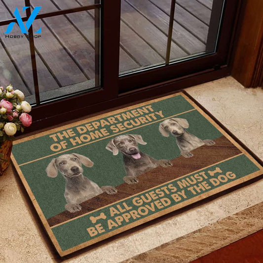 Weimaraner Home Security T1308 - Door Mat | Welcome Mat | House Warming Gift