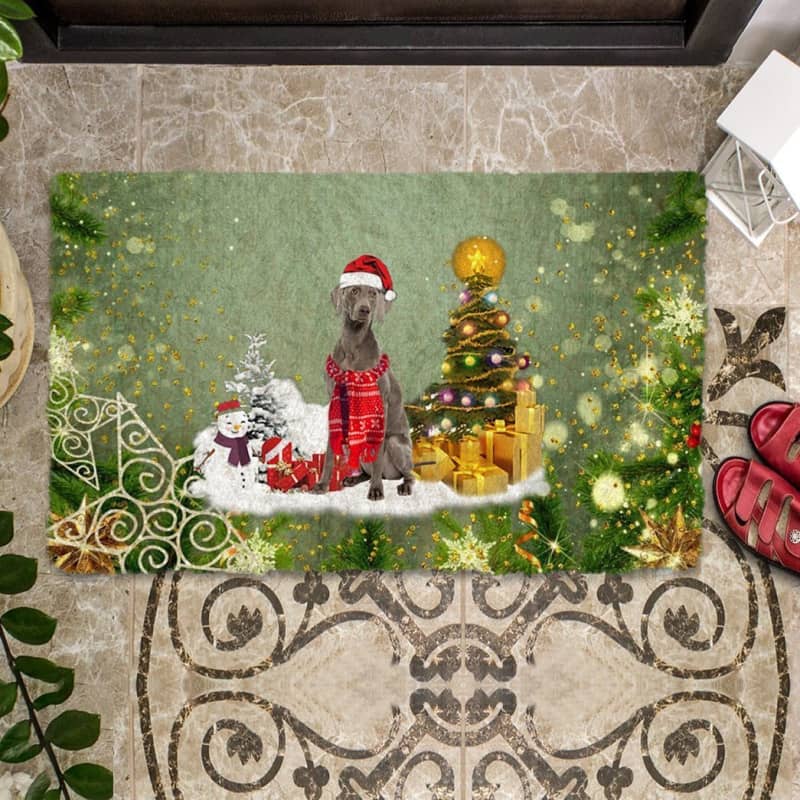 Weimaraner Merry Christmas Doormat
