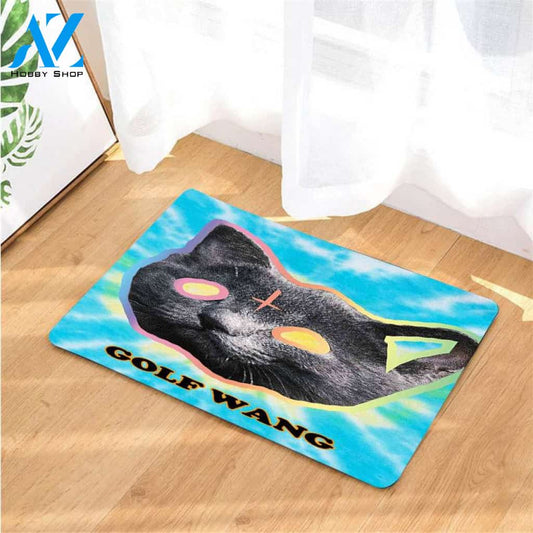 weird cat golf wang doormats
