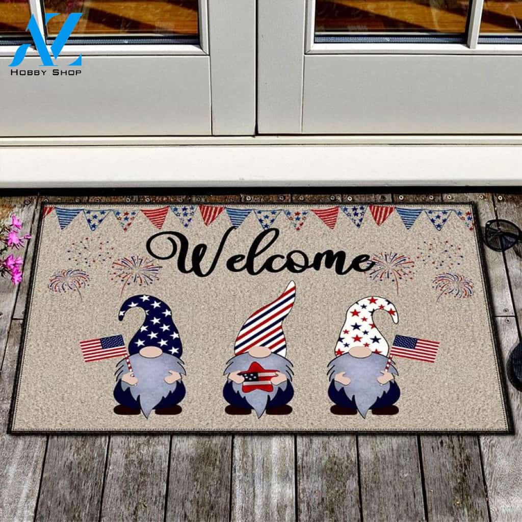 Welcome American Gnomes Doormat Welcome Mat House Warming Gift Home Decor Funny Doormat Gift Idea