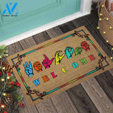 Welcome - American Sign Language Coir Pattern Print Doormat
