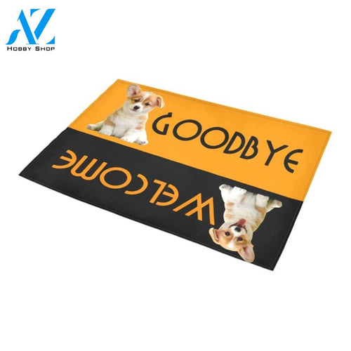 Welcome And Goodbye Cutie Corgi Doormat Indoor And Outdoor Mat Entrance Rug Sweet Home Decor Housewarming Gift Gift For Friend Family Stem Feminist