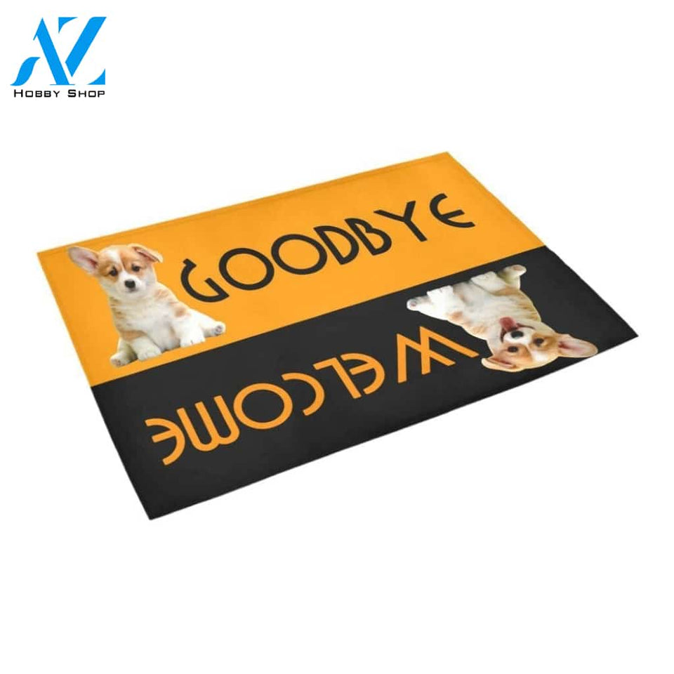 Welcome And Goodbye Cutie Corgi Doormat Indoor And Outdoor Mat Entrance Rug Sweet Home Decor Housewarming Gift Gift For Friend Family Stem Feminist