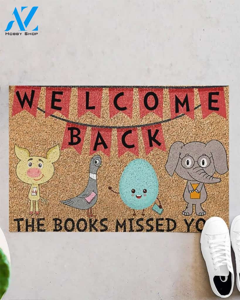 Welcome Back The Books Missed You Doormat Welcome Mat Housewarming Gift Home Decor Funny Doormat Gift Idea For Classroom Gift For Teacher