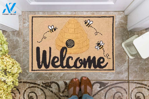 Welcome Bee Doormat Gift For Bee Lovers Welcome Mat Housewarming Gift Home Decor Funny Doormat Gift For Family Birthday Gift