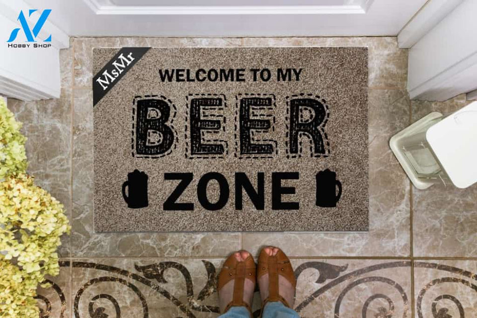 Welcome Beer Zone Doormat Welcome Mat Housewarming Gift Home Decor Funny Doormat Best Gift Idea For Beer Lovers Gift For Friend