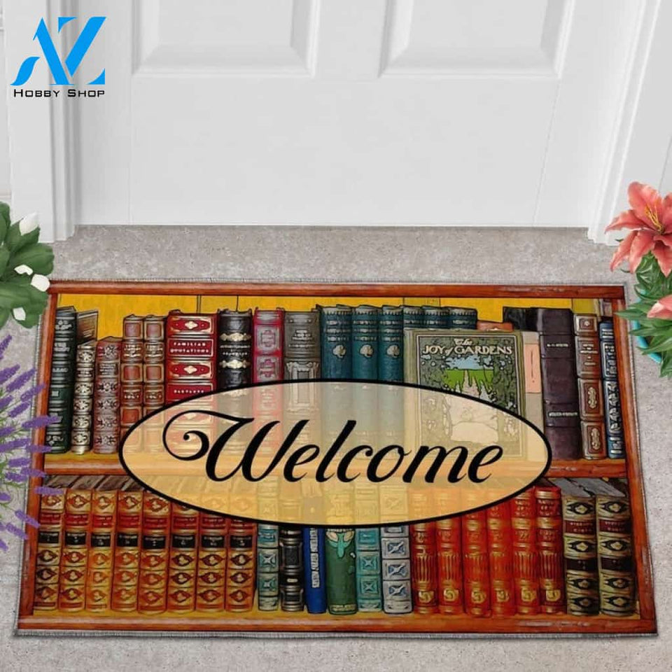Welcome Books Doormat Welcome Mat Housewarming Gift Home Decor Funny Doormat Gift For Book Lovers Gift For Friend Birthday Gift