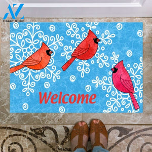 Welcome Cardinal Bird Indoor And Outdoor Doormat Welcome Mat Housewarming Gift Home Decor Funny Doormat Gift For Cardinal Bird Lovers Gift For Friend Gift For Family