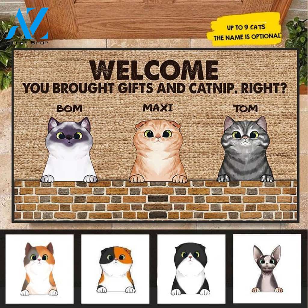 Welcome Cats Personalized Doormat - DM001PS | Welcome Mat | House Warming Gift