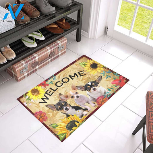 Welcome Chihuahua Dog And Sunflower Doormat Welcome Mat Housewarming Gift Home Decor Farmhouse Funny Doormat Gift For Friend Birthday Gift