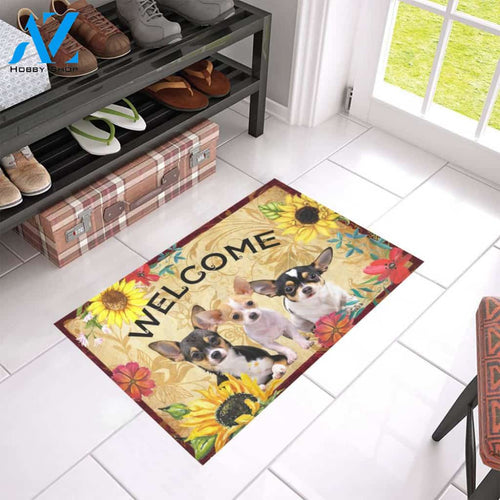 Welcome Chihuahua Dog And Sunflower Doormat Welcome Mat Housewarming Gift Home Decor Farmhouse Funny Doormat Gift For Friend Birthday Gift