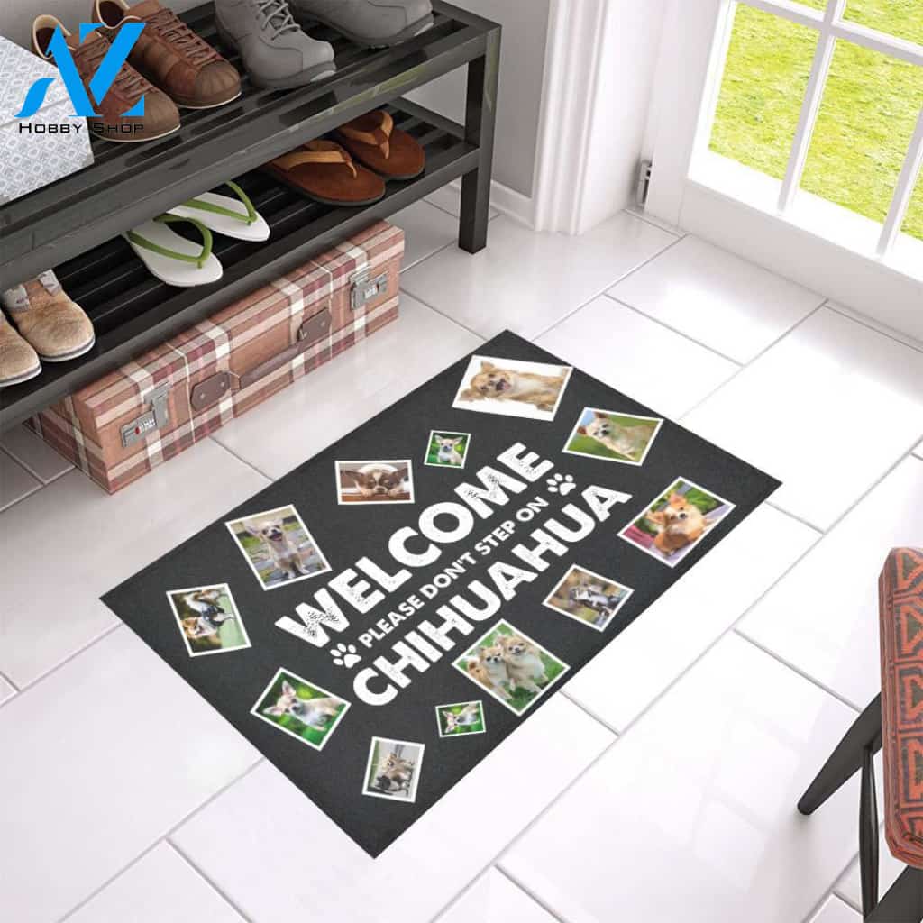 Welcome Chihuahua Pictures Doormat Indoor And Outdoor Mat Entrance Rug Sweet Home Decor Housewarming Gift Gift For Friend Family Stem Feminist