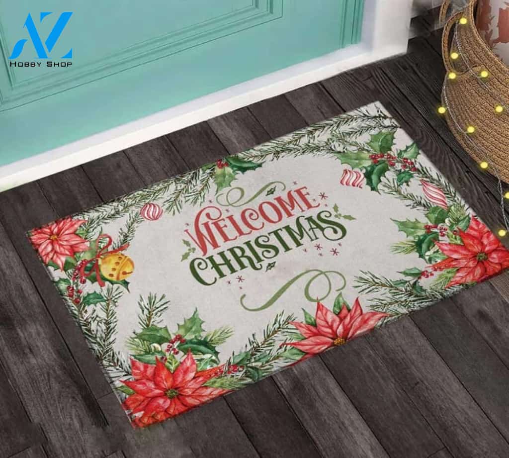 Welcome Christmas Doormat Indoor And Outdoor Mat Entrance Rug Sweet Home Decor Housewarming Gift Gift Friend Family Christmas Holiday