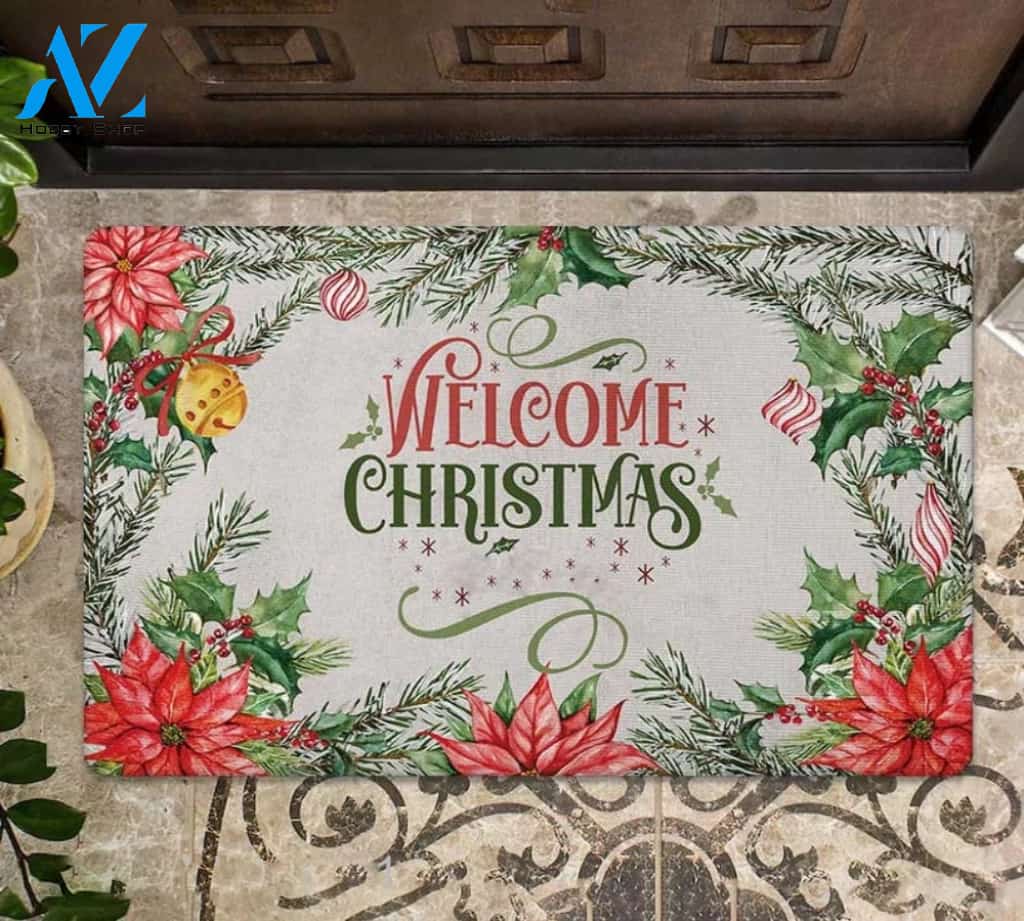 Welcome Christmas Doormat Indoor And Outdoor Mat Entrance Rug Sweet Home Decor Housewarming Gift Gift Friend Family Christmas Holiday