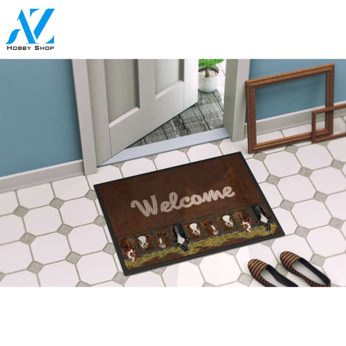 Welcome Cows In The Farm Indoor And Outdoor Doormat Warm House Gift Welcome Mat Gift For Cow Lovers Gift For Farmer Gift For Family