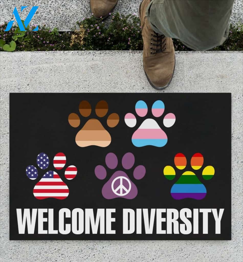 Welcome Diversity Doormat Welcome Mat House Warming Gift Home Decor Funny Doormat Gift Idea