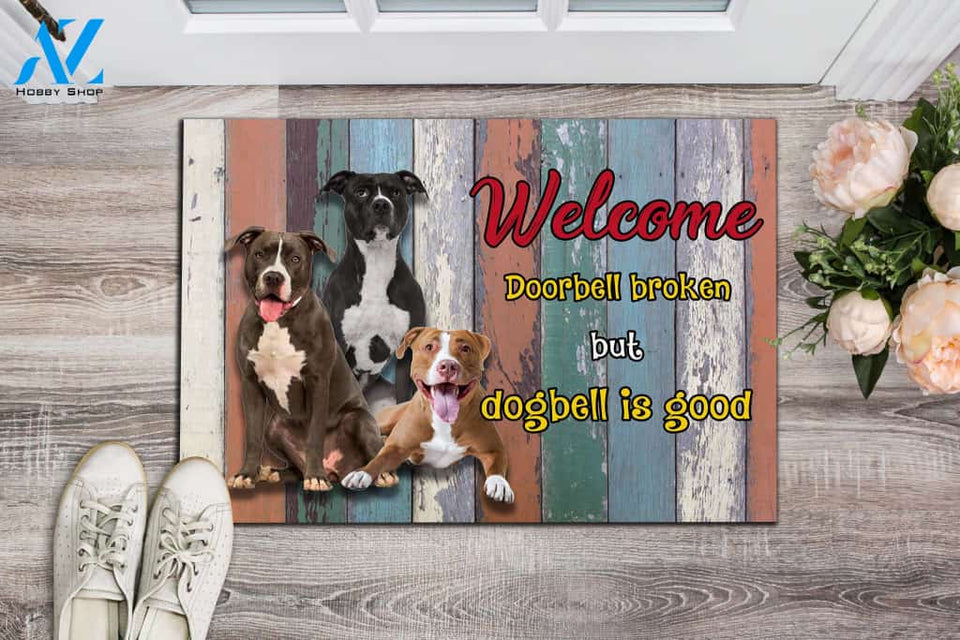 Welcome Doorbell Broken But Dogbell Is Good Indoor and Outdoor Doormat Warm House Gift Welcome Mat Gift for Labrador Lovers Birthday Gift