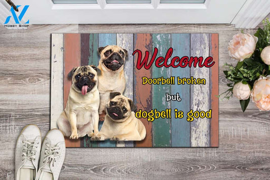 Welcome Doorbell Broken but Dogbell Is Good Indoor and Outdoor Doormat Warm House Gift Welcome Mat Gift for Labrador Lovers Birthday Gift