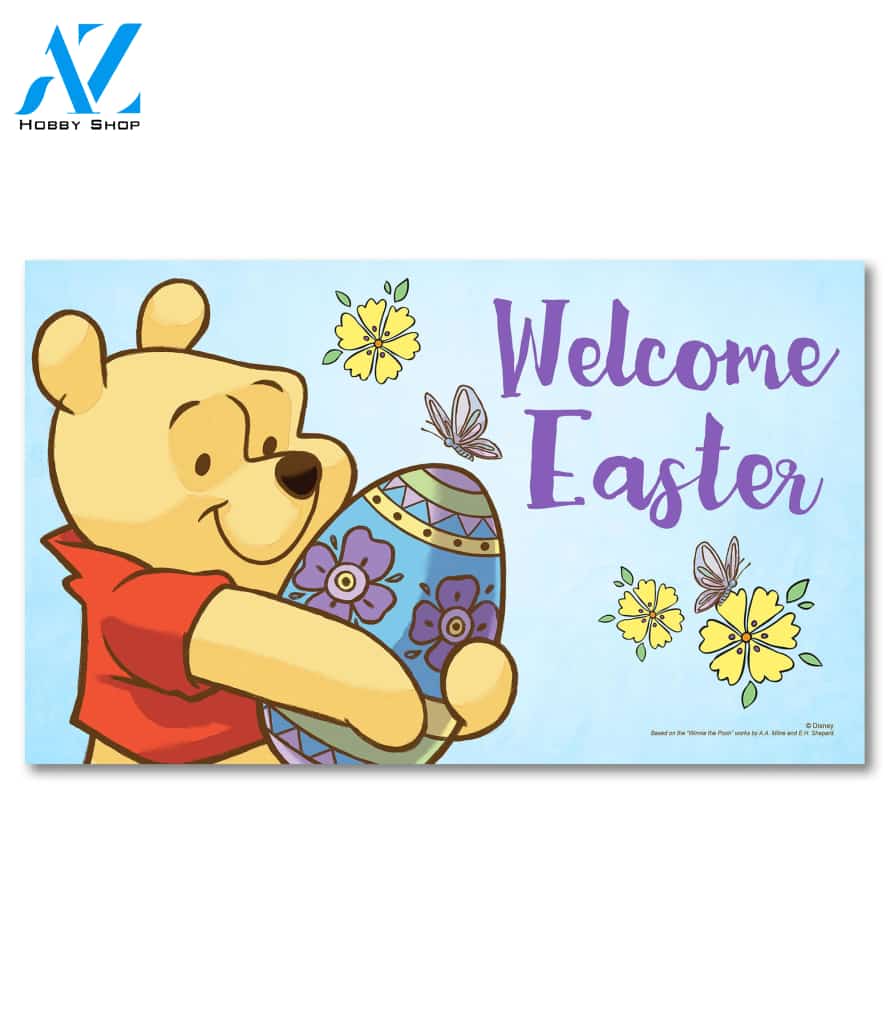 Welcome Easter Winnie the Pooh Doormat - 18" x 30"
