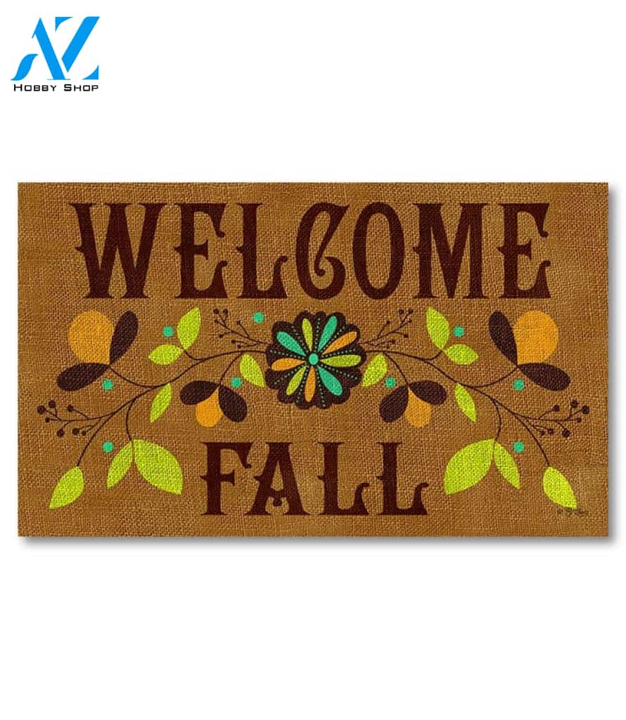 Welcome Fall Burlap Doormat - 18" x 30"