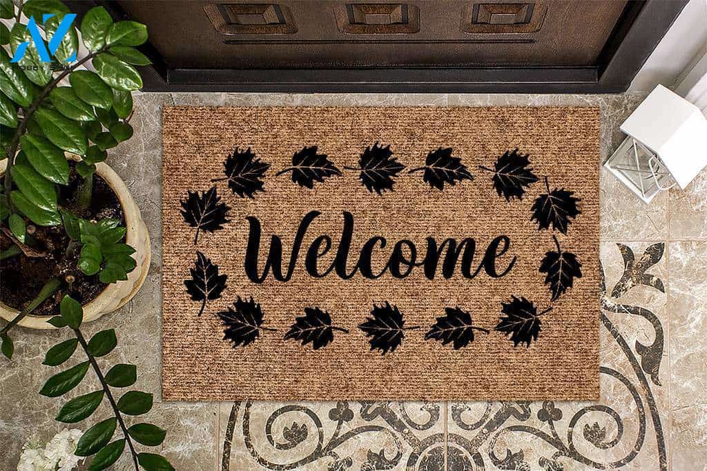 Welcome Fall Leaves Fall Doormat | Welcome Mat | House Warming Gift