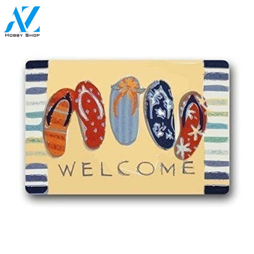 Welcome Flip Flops Doormat Welcome Mat Housewarming Gift Home Decor Funny Doormat Best Gift Idea For Friend Gift For Family