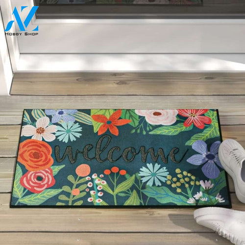 Welcome Flowers Doormat Welcome Mat Housewarming Gift Home Decor Funny Doormat Gift For Flower Lovers Gift For Family Birthday Gift