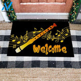 Welcome Flute Doormat Welcome Mat Housewarming Gift Home Decor Funny Doormat Gift Idea For Flute Lovers Gift For Friend