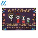 Personalized Gifts Ideas For Sugar Skull Family Welcome Foolish Mortals - Custom Doormat