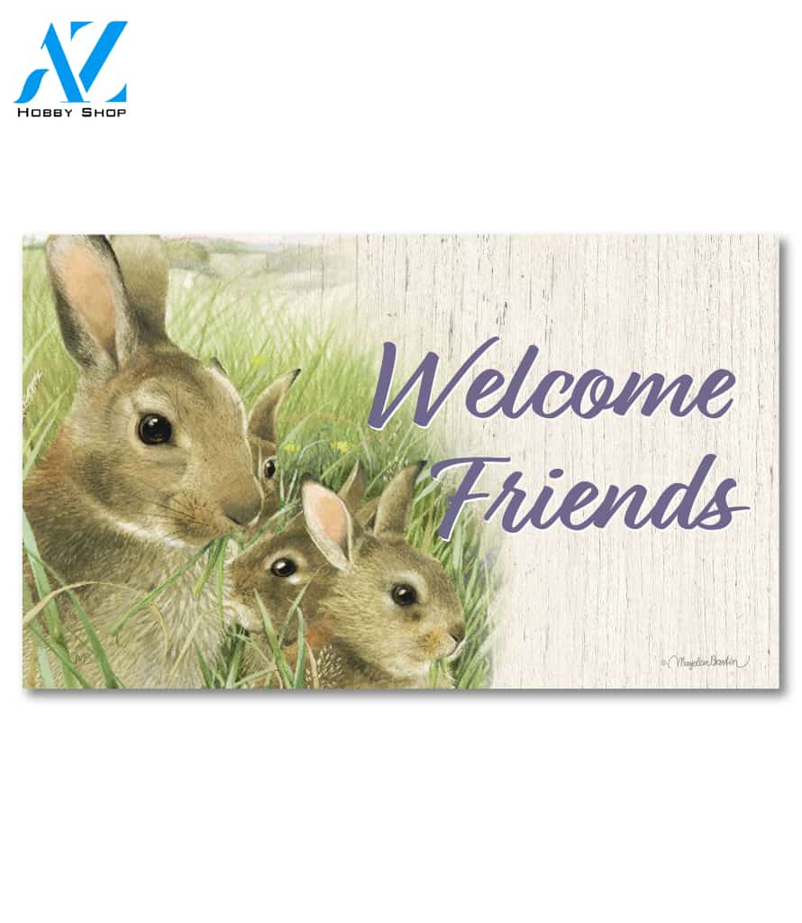 Welcome Friends Bunnies Doormat - 18" x 30"