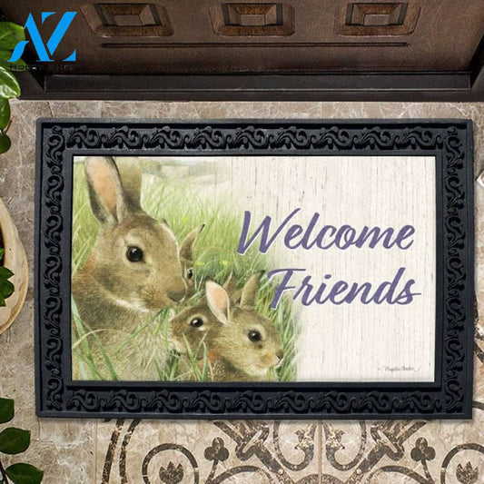 Welcome Friends Bunnies Doormat - 18" x 30"