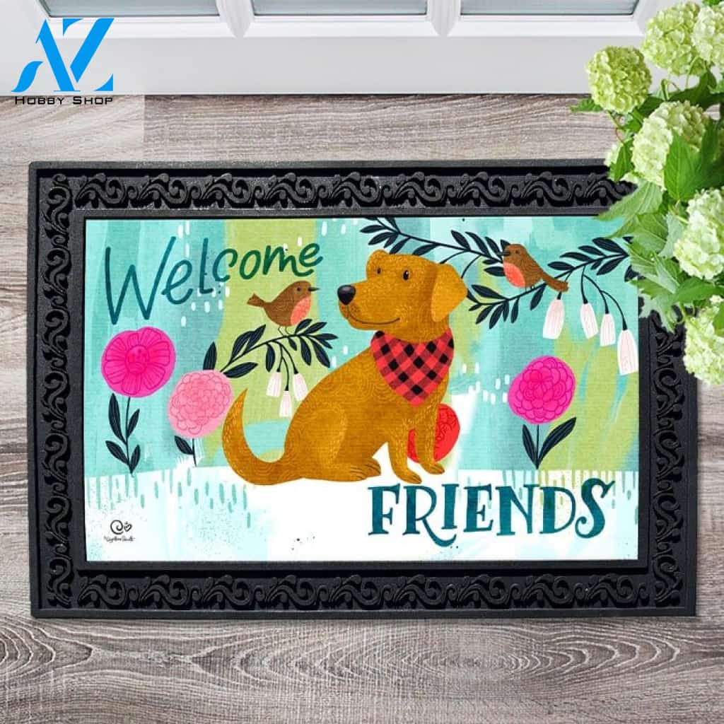 Welcome Friends Dog Doormat - 18" x 30"