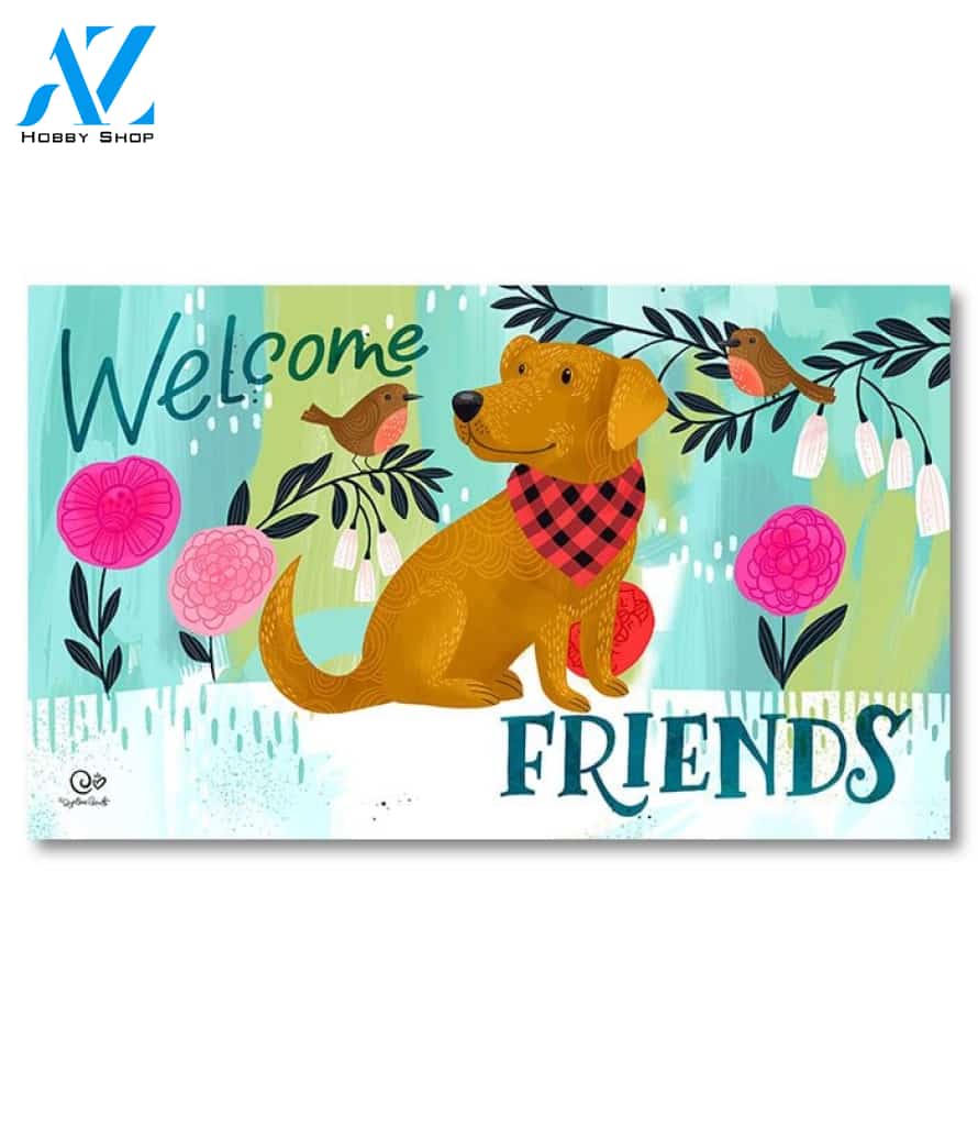 Welcome Friends Dog Doormat - 18" x 30"