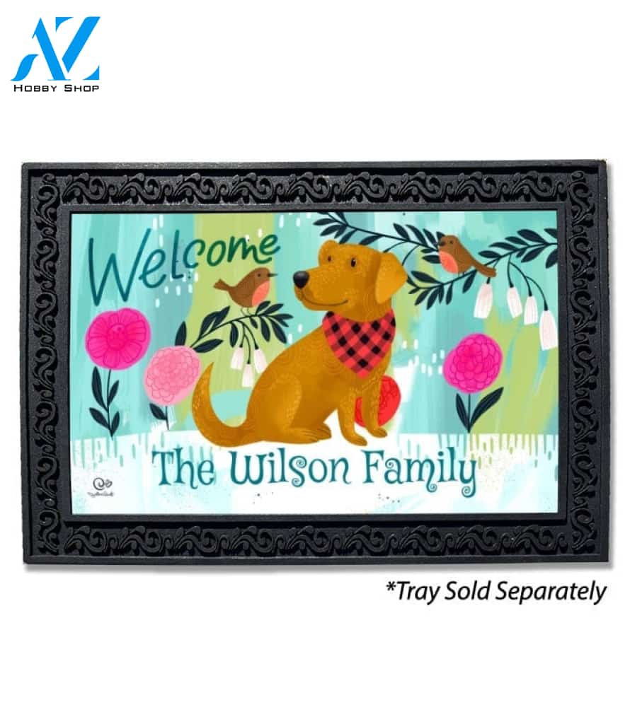 Welcome Friends Dog Personalized Doormat - 18" x 30"